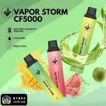 【13款口味】VAPORSTORM一次性CF5000口 拋棄式電子菸 炫彩發光可充電 現貨供應