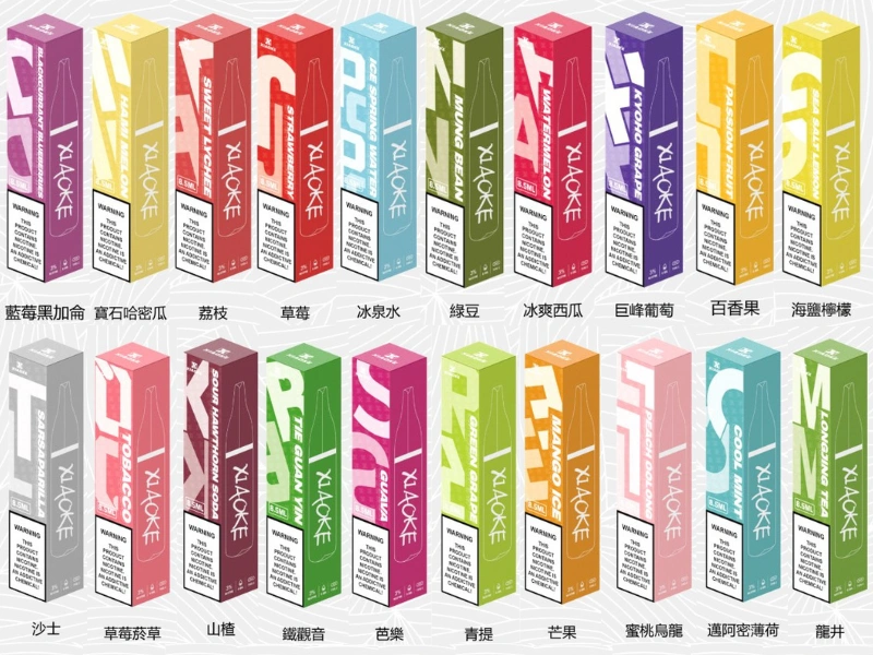 [20種特色口味展示]梟客 XIAOKE 8500口一次性電子菸口紅款8.5ml大容量・20種口味・Type-C