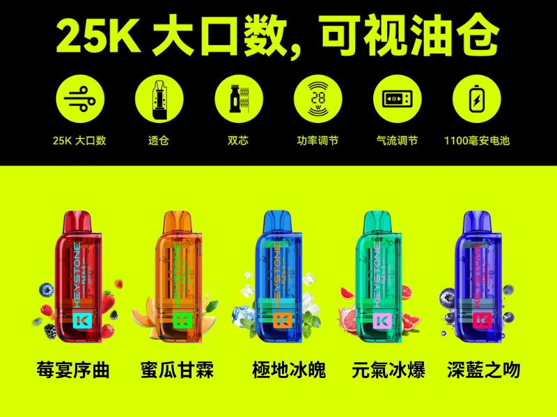 【15種口味】鑰石 KEYSTONE FLEX-3 25000口 專彈專機套裝|15ml透明油倉 40W可調功率 現貨速發
